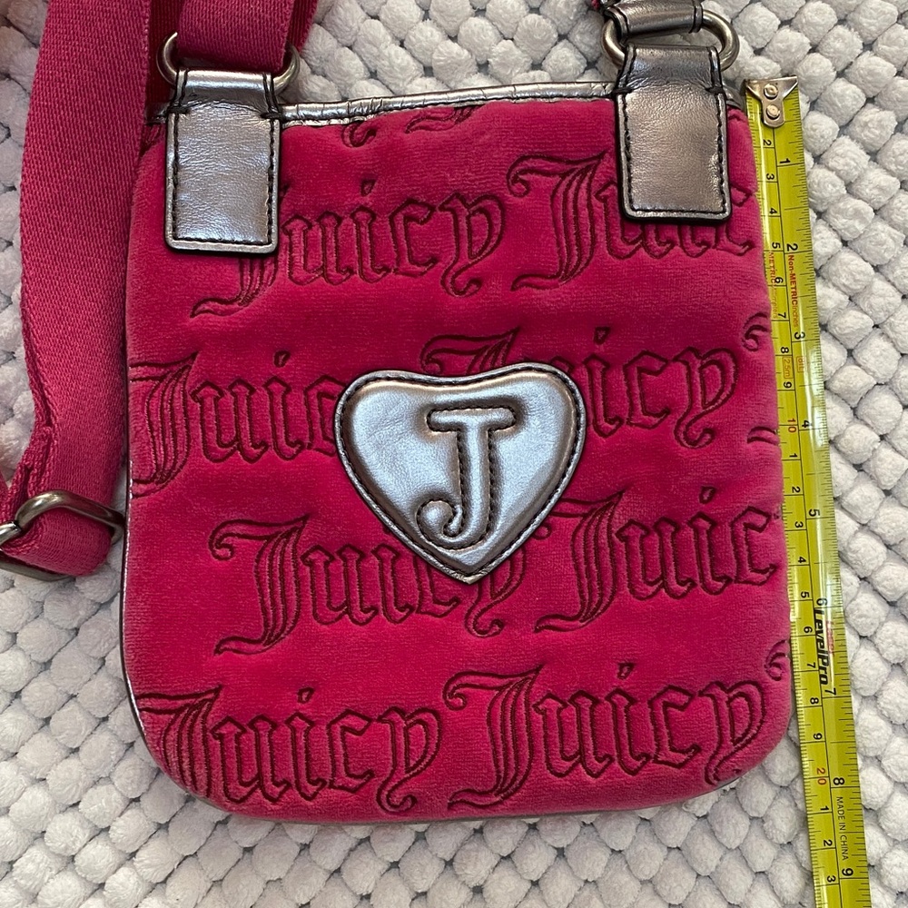 Vintage Juicy Couture Pink and Silver Kids Crossbody Bag